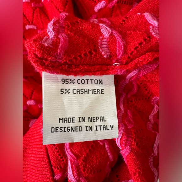 Happy Sheep NWT V neck sweater Pink with size Medium EURO price $495 - Picture 5 of 6